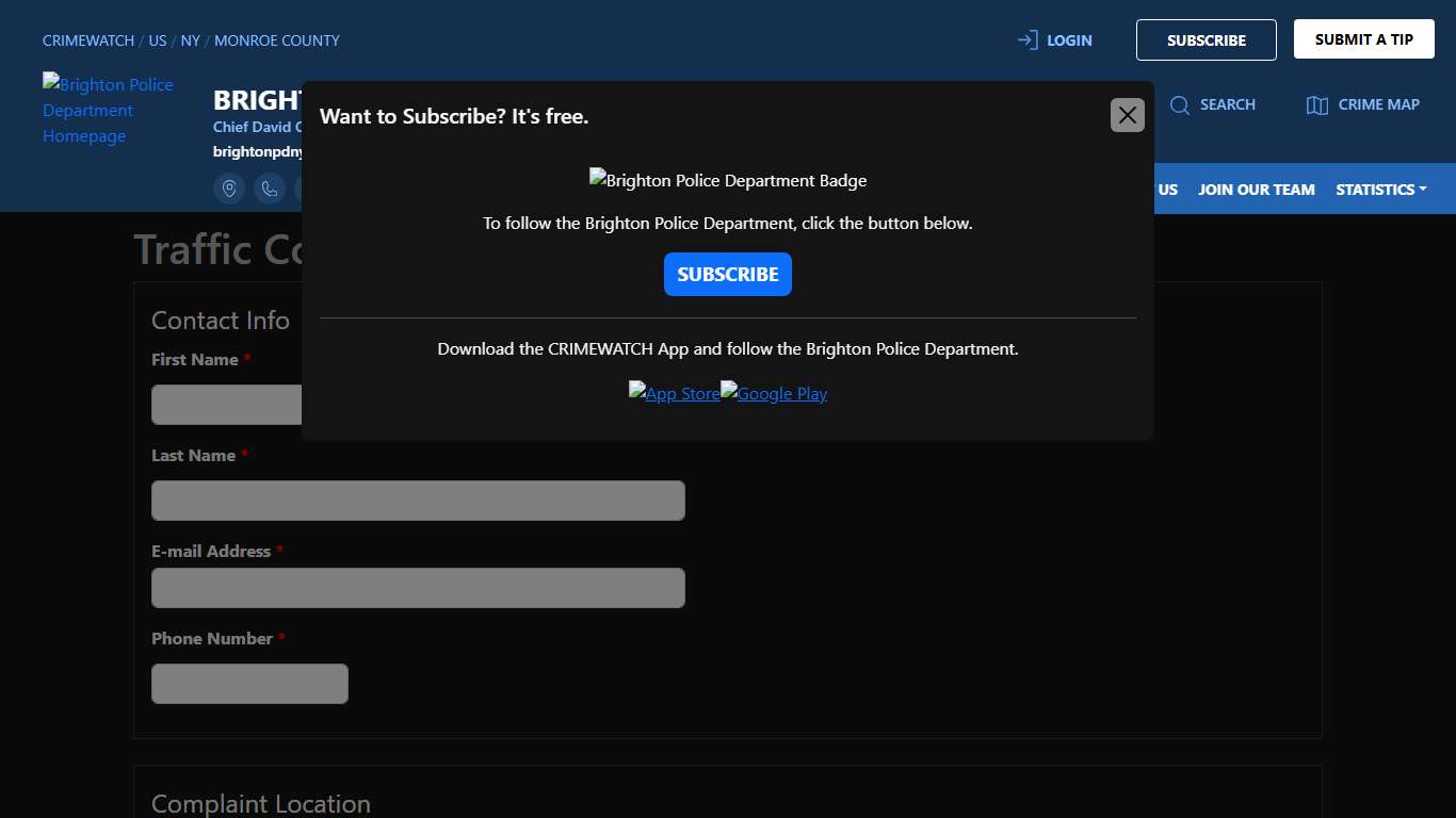 Traffic Complaint Brighton Police Department